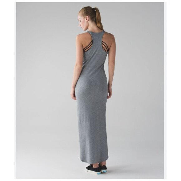 Lululemon Refresh Maxi Dress Womens Small Gray Racerback Tank Long Casual Lightw - Picture 1 of 4
